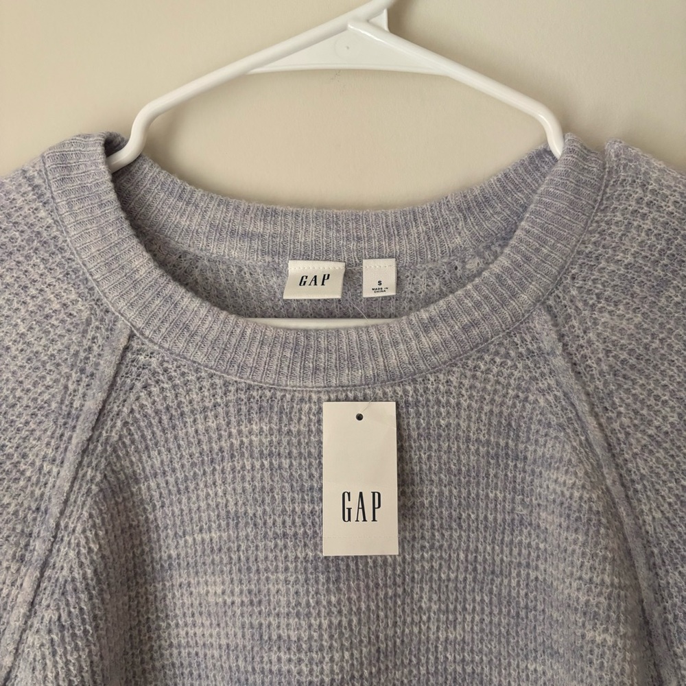 GAP Waffle Stitched Crewneck Sweater in Amethyst Purple color NWT - Picture 4 of 9